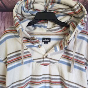 O'Neill Newman Superfleece Henley Hoodie Large Polyester Western Mens Aztec